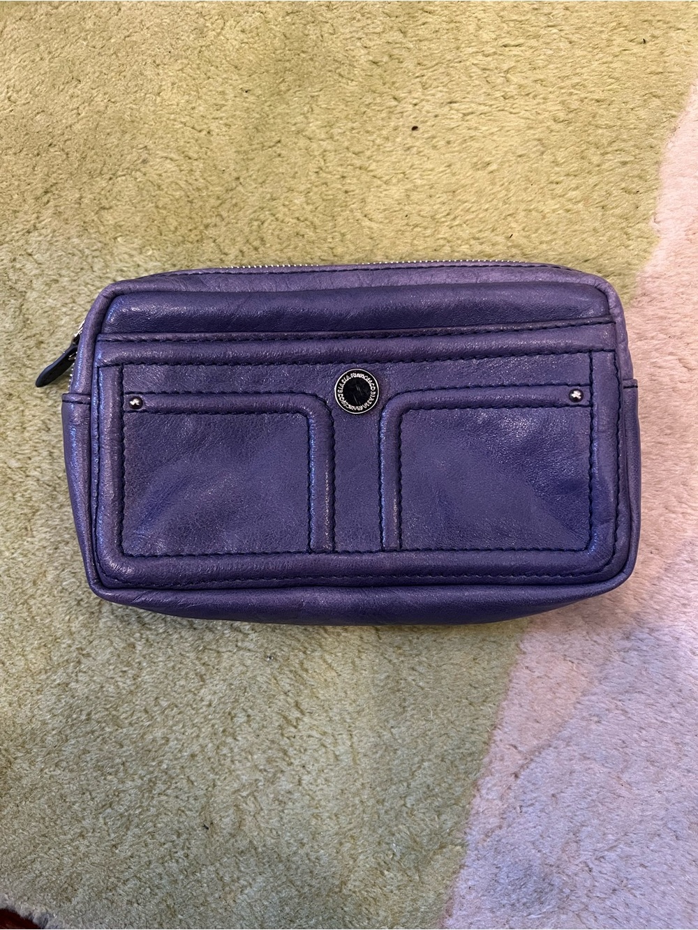 Francesco Biasia Blue or Purple Leather Pouch